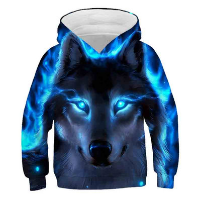 2023 Wolf 3d Printed Hoodie για αγόρια Φθινοπωρινό Χειμώνα Casual πουλόβερ αγόρια αθλητικά Μόδα αγόρια Ρούχα Φούτερ 4-14 ετών
