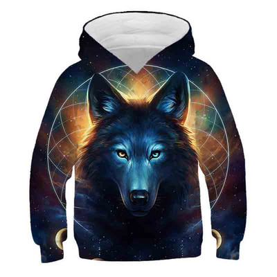 2023 Wolf 3d Printed Hoodie για αγόρια Φθινοπωρινό Χειμώνα Casual πουλόβερ αγόρια αθλητικά Μόδα αγόρια Ρούχα Φούτερ 4-14 ετών