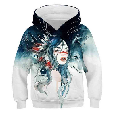 2023 Wolf 3d Printed Hoodie για αγόρια Φθινοπωρινό Χειμώνα Casual πουλόβερ αγόρια αθλητικά Μόδα αγόρια Ρούχα Φούτερ 4-14 ετών