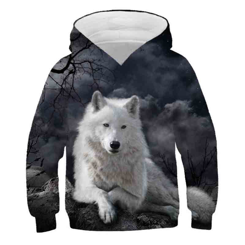 2023 година Wolf 3d Printed Hoodie момчета Есен Зима Ежедневен пуловер момчета Анцуг Модни момчета Дрехи 4-14 години качулки