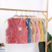 Зимна жилетка за момичета с кожа Бебешки жилетки Момчета Момичета Жилетка Топло кадифено Детско бельо Chalecos Новородени бебешки дрехи Малки деца Colete