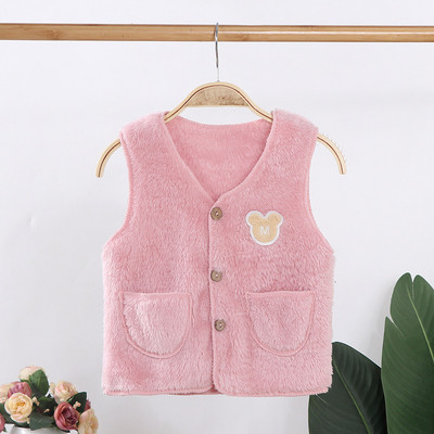Зимна жилетка за момичета с кожа Бебешки жилетки Момчета Момичета Жилетка Топло кадифено Детско бельо Chalecos Новородени бебешки дрехи Малки деца Colete