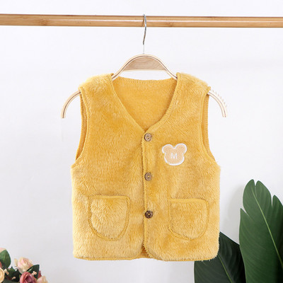 Зимна жилетка за момичета с кожа Бебешки жилетки Момчета Момичета Жилетка Топло кадифено Детско бельо Chalecos Новородени бебешки дрехи Малки деца Colete