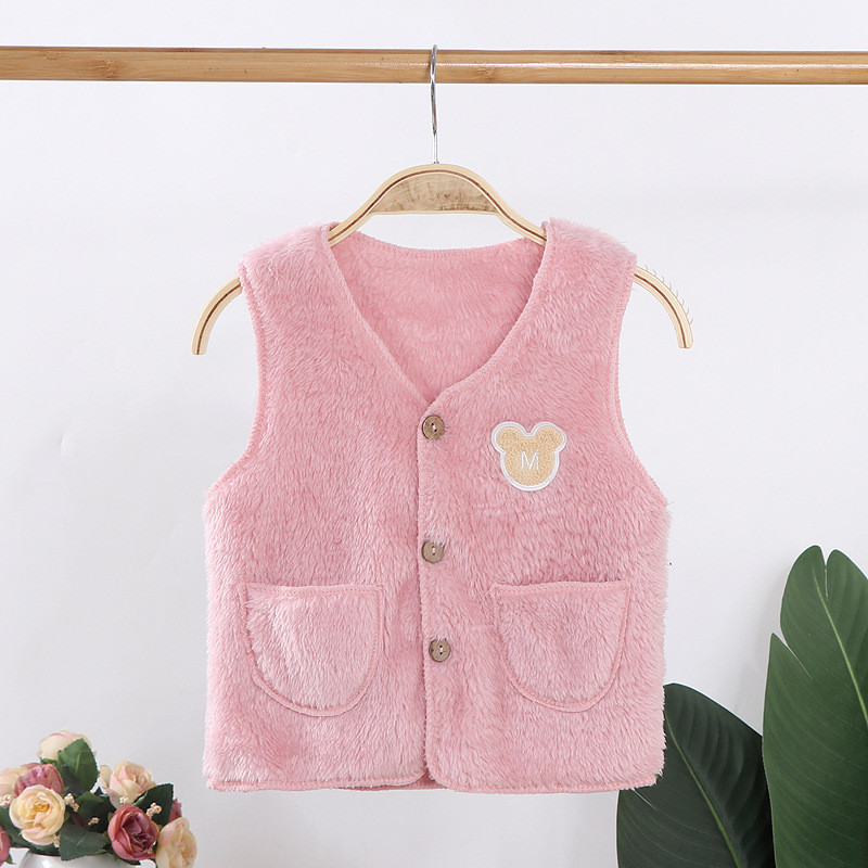 Зимна жилетка за момичета с кожа Бебешки жилетки Момчета Момичета Жилетка Топло кадифено Детско бельо Chalecos Новородени бебешки дрехи Малки деца Colete