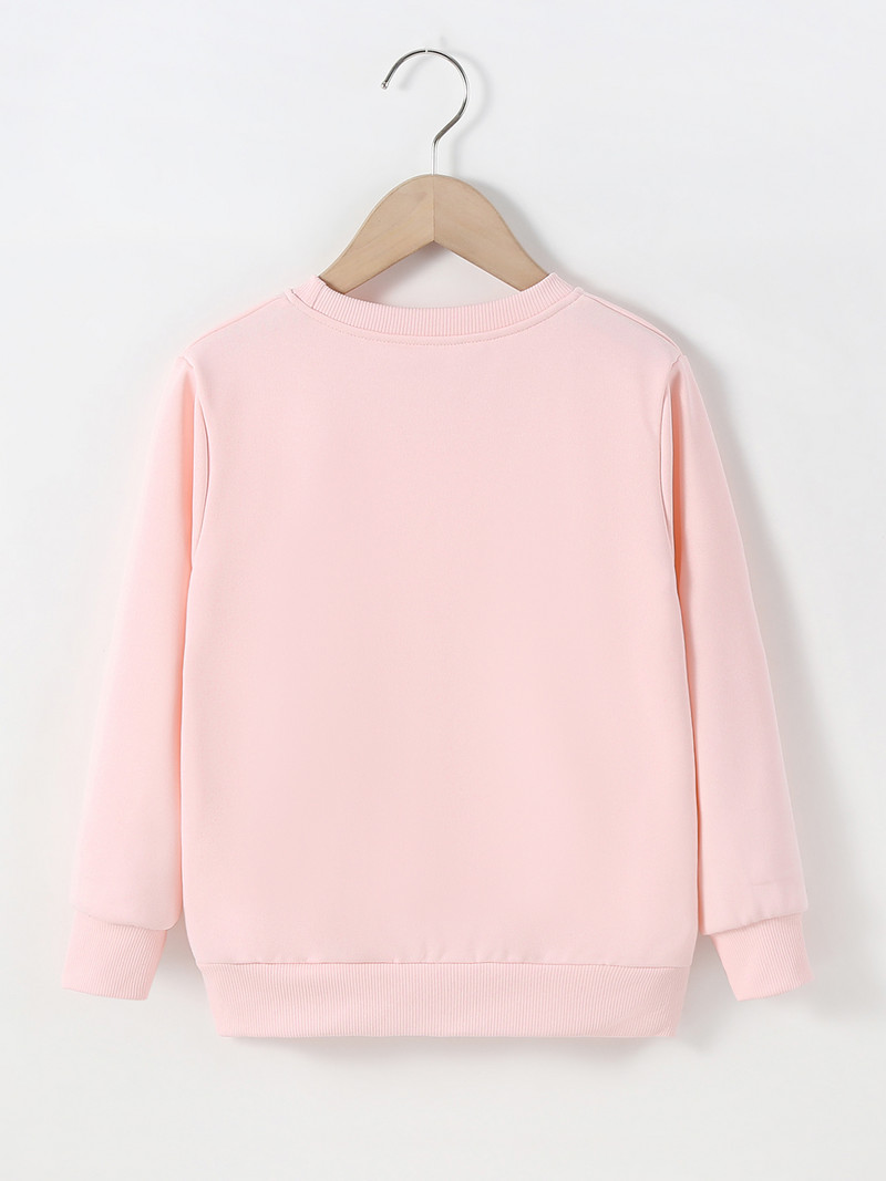 4-12 години Есенен нов суитшърт Моден суичър за момиче с букви Реколта Пеперуда Момиче Цветен елемент Красиво детско кръгло деколте