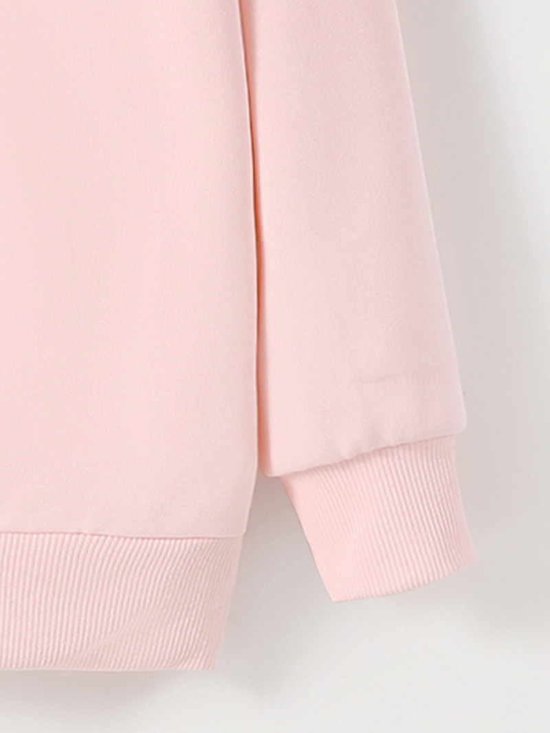 4-12 години Есенен нов суитшърт Моден суичър за момиче с букви Реколта Пеперуда Момиче Цветен елемент Красиво детско кръгло деколте