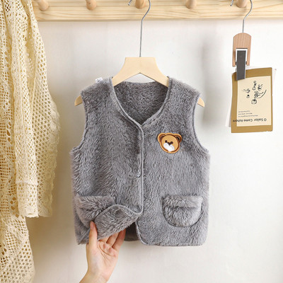 Детска жилетка от полар за момичета Жилетка за малки момичета Жилетка за бебета Топла зимна жилетка Есенно яке без ръкави Детски горни дрехи