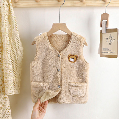 Детска жилетка от полар за момичета Жилетка за малки момичета Жилетка за бебета Топла зимна жилетка Есенно яке без ръкави Детски горни дрехи