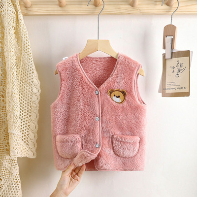 Детска жилетка от полар за момичета Жилетка за малки момичета Жилетка за бебета Топла зимна жилетка Есенно яке без ръкави Детски горни дрехи