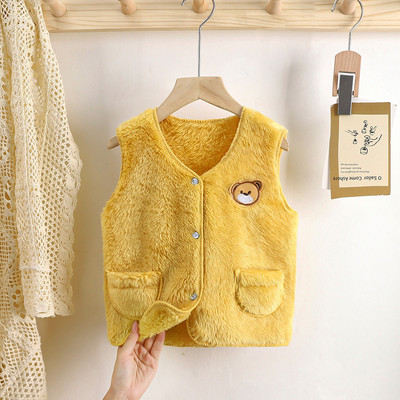 Детска жилетка от полар за момичета Жилетка за малки момичета Жилетка за бебета Топла зимна жилетка Есенно яке без ръкави Детски горни дрехи