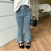 2023 Primavara Toamna Fete Moda Blugi Flare Pantaloni Bebe Copii Copii Pantaloni Denim