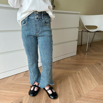 2023 Пролет Есен Момичета Модни кльощави дънкови панталони Бебешки Детски Детски дънкови панталони