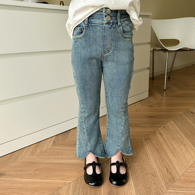 2023 Primavara Toamna Fete Moda Blugi Flare Pantaloni Bebe Copii Copii Pantaloni Denim