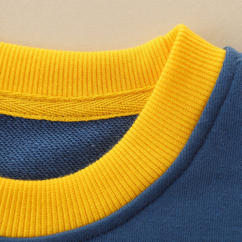 Дрехи с качулка за момче Есенни фланелки Памучни коледни суичъри Момичета Двуцветен пачуърк пуловер Ежедневно горнище с принт на Дядо Коледа