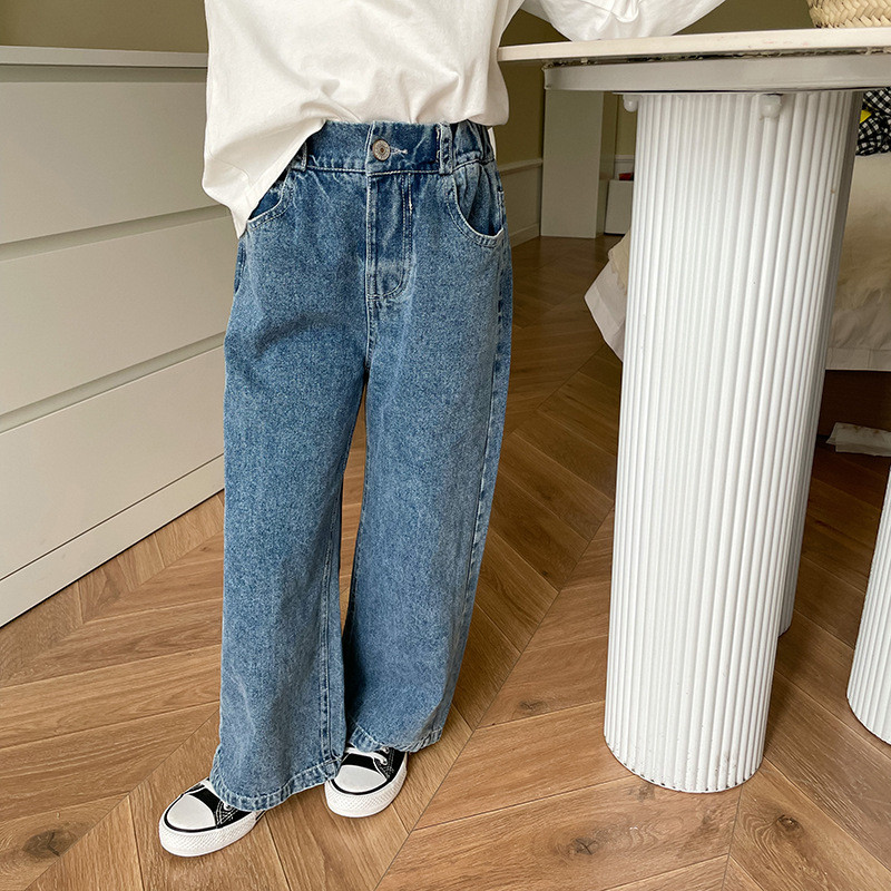 2023 Пролет Есен Момичета Момчета Ежедневни дънкови панталони Бебешки Детски Детски дънкови панталони