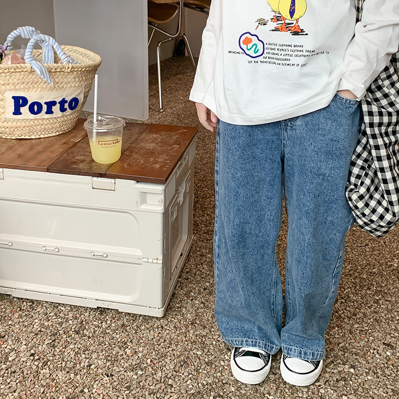 2023 Пролет Есен Момичета Момчета Ежедневни дънкови панталони Бебешки Детски Детски дънкови панталони