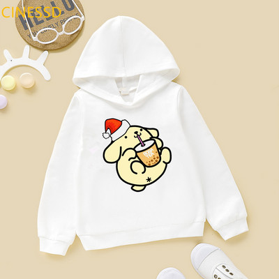 Harajuku Kawaii Cat Love Boba Cartoon Hoodie Baby Boys Girls Φούτερ Χειμερινή Άνοιξη Top Παιδικά Ρούχα Λευκά Παιδικά Fleece