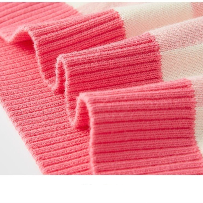 Пролетна и есенна жилетка за момичета Плетен потник Розова жилетка за момичета Пуловер с V-образно деколте Детски горни дрехи Пуловер Жилетка