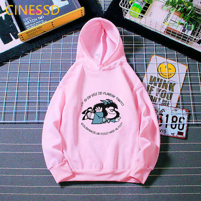 Harajuku Kawaii Παιδικά Mafalda Print Παιδικά Φούτερ Λευκό Ροζ Κίτρινο Φούτερ με κουκούλα για κορίτσια Hick Χειμερινά ρούχα από φλις μπλουζάκια