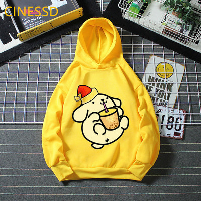 Αστεία Pompompurin Love Boba Animal Print Hoodie Βρεφικά αγόρια Ρούχα Χειμερινά Κορίτσια Κορυφαία Κίτρινα Unisex Παιδικά Εφηβικά Χαριτωμένα φούτερ
