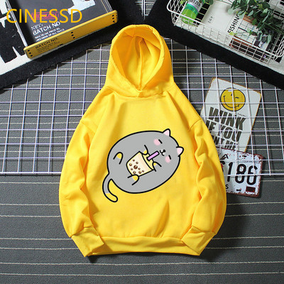 Αστεία Pompompurin Love Boba Animal Print Hoodie Βρεφικά αγόρια Ρούχα Χειμερινά Κορίτσια Κορυφαία Κίτρινα Unisex Παιδικά Εφηβικά Χαριτωμένα φούτερ