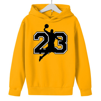 NO 23 Μπάσκετ πουλόβερ με κουκούλα Νήπιο Βρεφικά αγόρια Κοριτσίστικα Ρούχα Αθλητικά Φούτερ με κουκούλα Παιδικό τοπ Φθινοπωρινό παλτό με κουκούλα Ρούχα