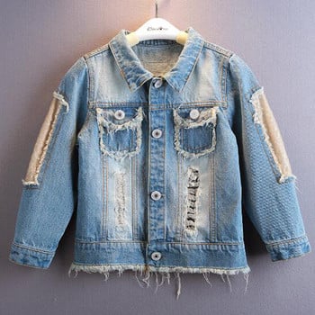 2-12Yrs Girls Denim Coat Бебешки дрехи за момичета Пролетна бродерия Детско дънково яке Пайети Little Beauty Design Детско връхно облекло