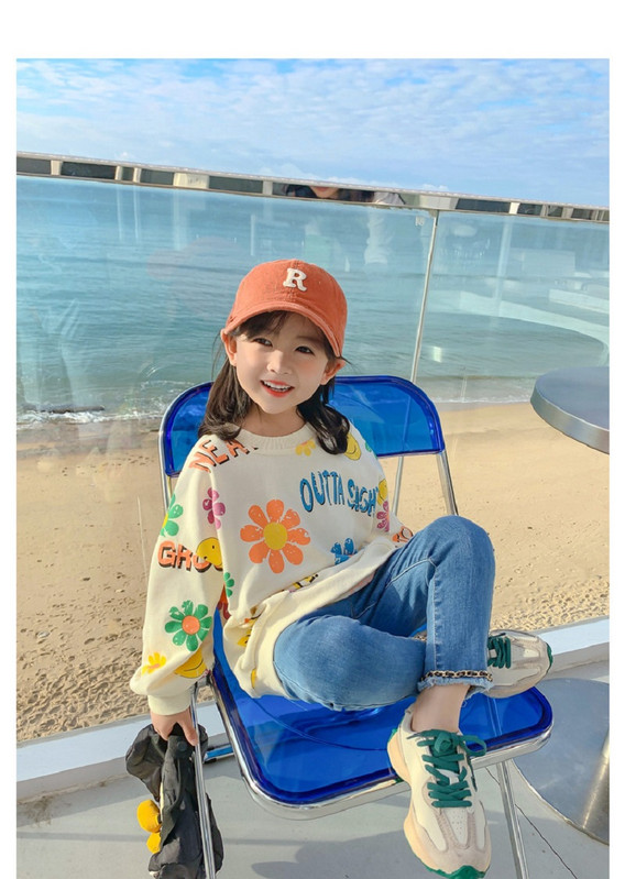 Пролет Есен Детски памучен прекрасен суичър с флорални мотиви Бебешки пуловер Пуловер Джъмпер Детски екипи Студентски анцуг Горнища 1-2 години