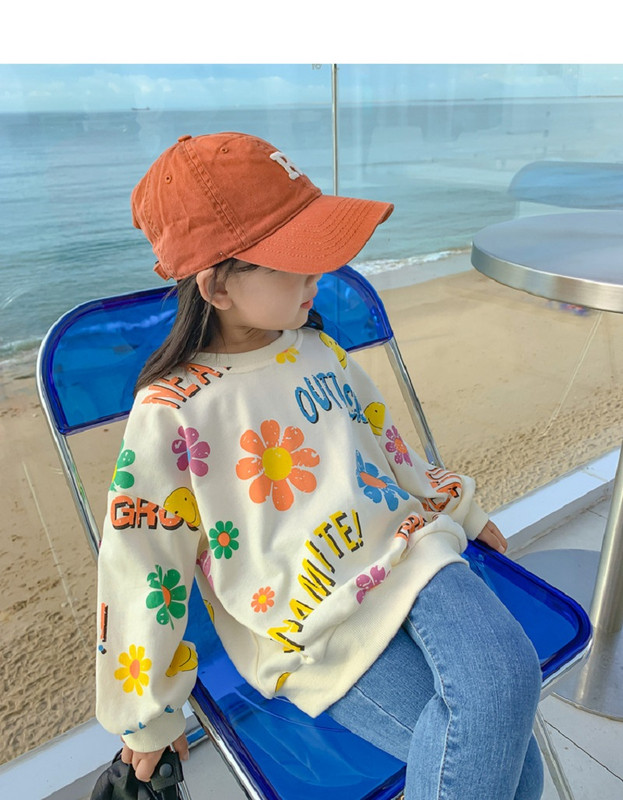 Пролет Есен Детски памучен прекрасен суичър с флорални мотиви Бебешки пуловер Пуловер Джъмпер Детски екипи Студентски анцуг Горнища 1-2 години