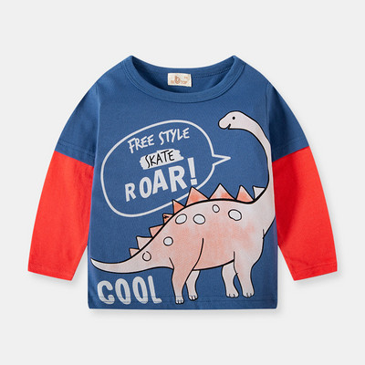 27 Kids Boys Παιδικά T-shirts Φθινοπωρινό Cartoon Elephant Pattern Παιδικά πουκάμισα Casual Crew Neck για μακρυμάνικα επάνω βρεφικά ρούχα