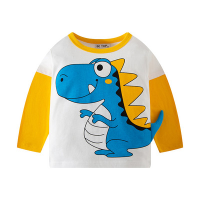 27 Kids Boys Παιδικά T-shirts Φθινοπωρινό Cartoon Elephant Pattern Παιδικά πουκάμισα Casual Crew Neck για μακρυμάνικα επάνω βρεφικά ρούχα