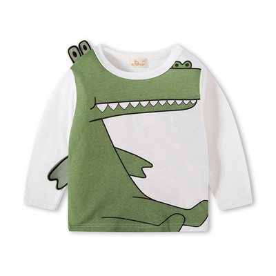 27 Kids Boys Παιδικά T-shirts Φθινοπωρινό Cartoon Elephant Pattern Παιδικά πουκάμισα Casual Crew Neck για μακρυμάνικα επάνω βρεφικά ρούχα