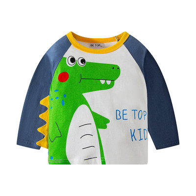 27 Kids Boys Παιδικά T-shirts Φθινοπωρινό Cartoon Elephant Pattern Παιδικά πουκάμισα Casual Crew Neck για μακρυμάνικα επάνω βρεφικά ρούχα