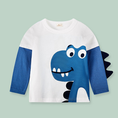 27 Kids Boys Παιδικά T-shirts Φθινοπωρινό Cartoon Elephant Pattern Παιδικά πουκάμισα Casual Crew Neck για μακρυμάνικα επάνω βρεφικά ρούχα