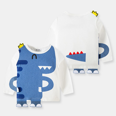 27 Kids Boys Παιδικά T-shirts Φθινοπωρινό Cartoon Elephant Pattern Παιδικά πουκάμισα Casual Crew Neck για μακρυμάνικα επάνω βρεφικά ρούχα