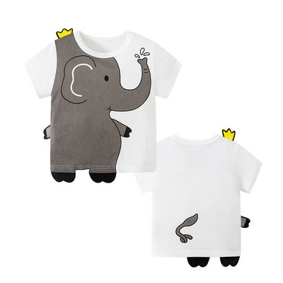 27 Kids Boys Παιδικά T-shirts Φθινοπωρινό Cartoon Elephant Pattern Παιδικά πουκάμισα Casual Crew Neck για μακρυμάνικα επάνω βρεφικά ρούχα