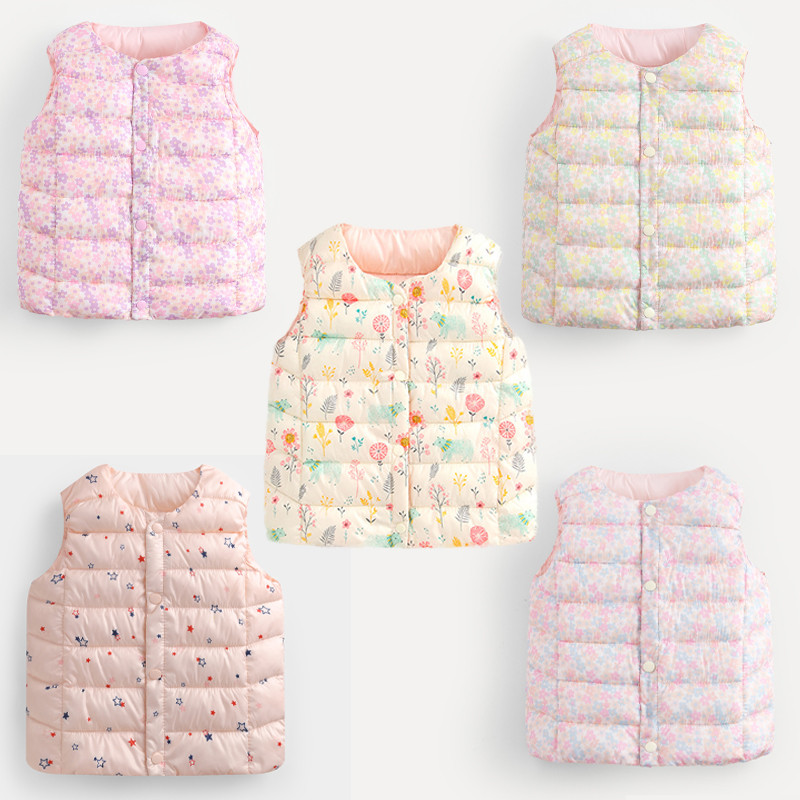 Детска памучна жилетка с пух Есен Зима Топло яке за момчета и момичета Жилетка Детска жилетка