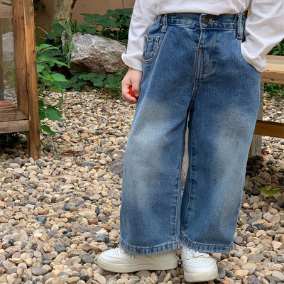 2023 Κορεατικά νέα φθινοπωρινά παιδικά τζιν Loose casual κορίτσια ευέλικτα παντελόνια άνοιξη και φθινόπωρο