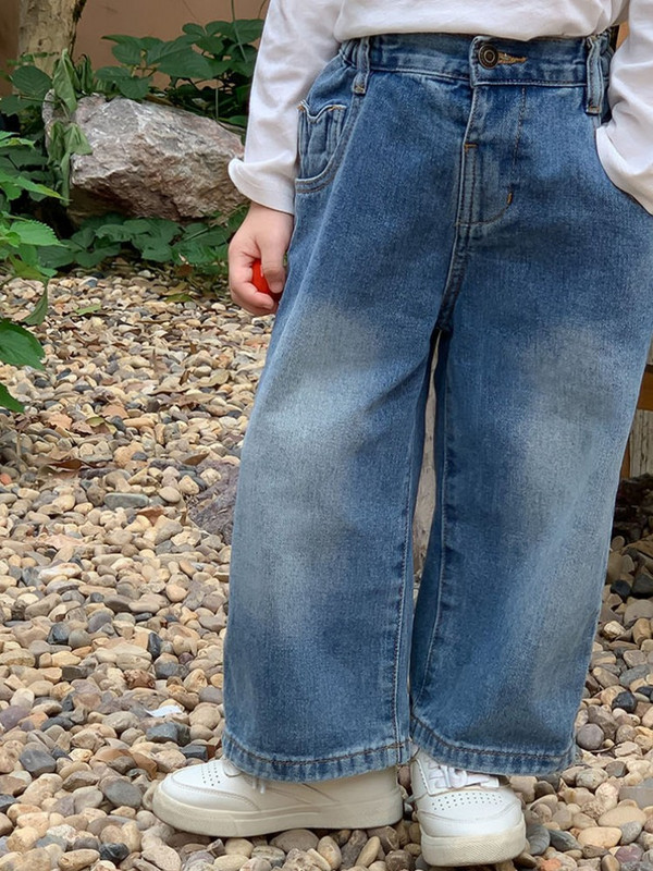 2023 Корейски нови есенни детски дънки Свободни ежедневни универсални панталони за момичета Пролетно и есенно облекло