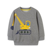 Little maven Baby Boys Φούτερ Εκσκαφέας Κέντημα Βρεφικά Φούτερ για 2 έως 4 Χρόνια Παιδικά Ρούχα Νέα Φθινοπωρινά Ρούχα