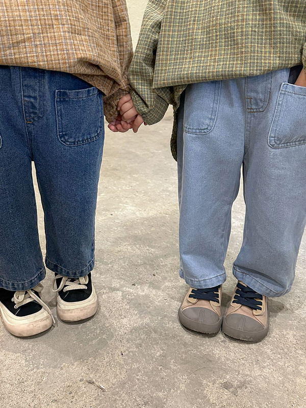 Детски момичета Дънки Пролет Есен Деним за бебе момиче Широки дънки Детски връхни дрехи Дълги панталони Тийнейджърско облекло за момичета Корейски