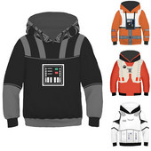 2022 New Kids War Of Star Black Knight Vader Hooded Luke Fancy Clothes White Storm Trooper 3D Print Κοστούμια Νέο σετ ρόλων ταινίας