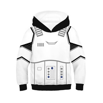 2022 Нов Kids War of Star Черен рицар Вейдър с качулка Luke Изискани дрехи Бели костюми Storm Trooper 3D печат Нов комплект роли от филм