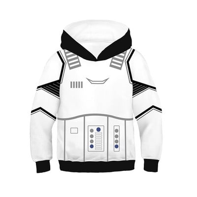 2022 New Kids War Of Star Black Knight Vader Hooded Luke Fancy Clothes White Storm Trooper 3D Print Κοστούμια Νέο σετ ρόλων ταινίας