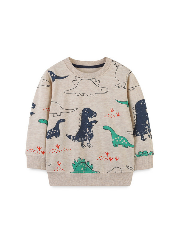 Little maven Детски суичъри за момчета с щампи на анимационни динозаври Момчета с дълъг ръкав за 7 години Детски дрехи Есенни детски ризи