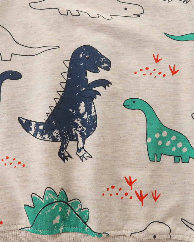 Little maven Детски суичъри за момчета с щампи на анимационни динозаври Момчета с дълъг ръкав за 7 години Детски дрехи Есенни детски ризи