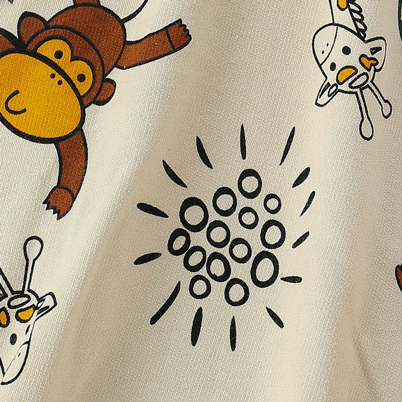 Little maven Бебешки суичър за момчета Пролет и есен за деца Прекрасна маймунска сива памучна горнища Детско комфортно облекло