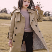 Fashion Baby Girl Boy Trench Jacket Toddler Teens Windbreak Coat Χακί Μακρύ Ανοιξιάτικο Φθινόπωρο Παιδικό Παιδικό Μπουφάν Ρούχα 3-14 ετών