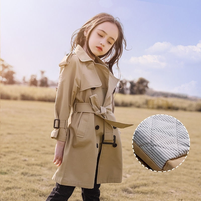 Модно яке за бебе, момиче, момче, тренчкот за малки деца, тийнейджъри, ветрозащитно палто, дълго пролетно, есенно-зимно детско яке, дрехи от 3 до 14 години