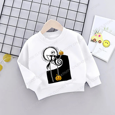 Jack Skellington Παιδικό Πουλόβερ Εφιάλτης Πριν από τα Χριστούγεννα Φούτερ με κουκούλα Παιδικά καθημερινά ρούχα Μικρό μωρό κινούμενα σχέδια για αγόρι κορίτσι φούτερ